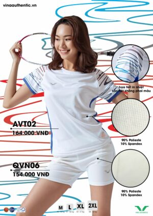 AVT02  – Áo Cầu Lông Nữ Làn Sóng Mềm Mại
