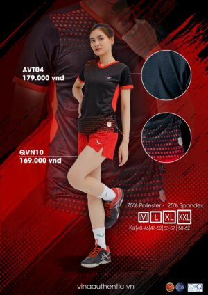 AVT04 - Áo Cầu Lông Nữ Sức Mạnh Tuyệt Đối