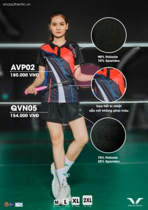 AVP02 – Áo Cầu Lông Nữ Ngọn Lửa Đam Mê