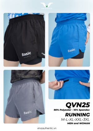 QVN25 - Quần Chạy Bộ 2 Lớp Đảm Bảo Sự An Toàn Và Thoải Mái Trong Từng Bước Chạy