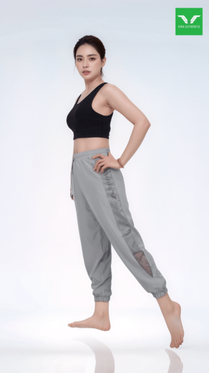 Quần Thể Thao Nữ Vina Authentic QVD49 Chất Gió Phối lưới Phong Cách Thể Thao Gym Yoga Aerobic